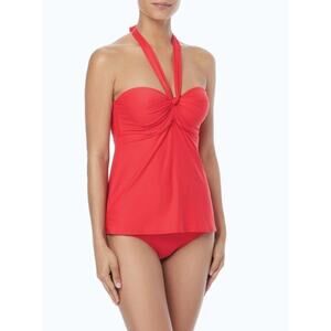 Coco Reef Five Way Bra Sized Underwire Tankini Top in Classic Red,32/34D